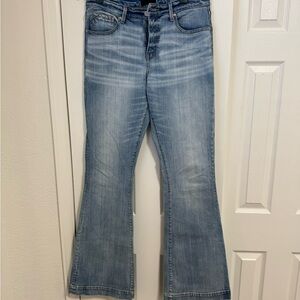 Buckle Black Light Blue Trouser Flare Women's Jeans